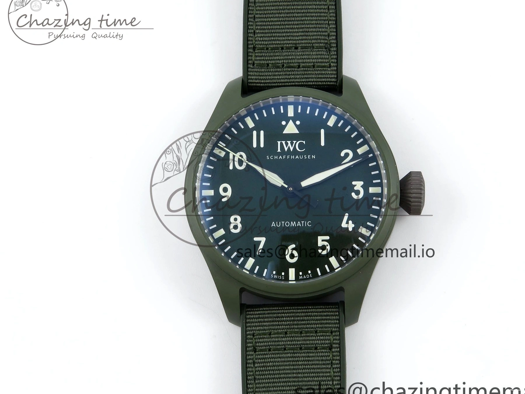 MIROTIME 0515 Big Pilot IW329802 M+F 1:1 Best Edition Green Dial on Green Nylon Strap MY Unique 7002